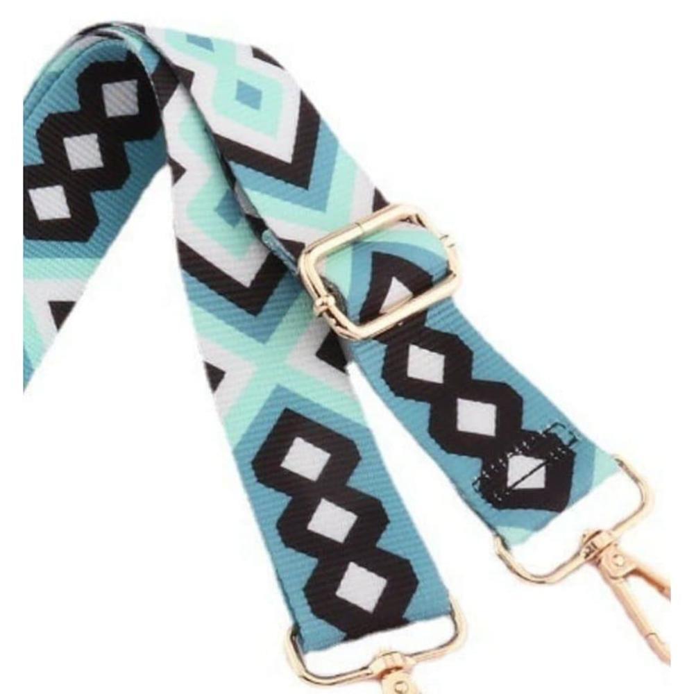 Geometric Pattern Adjustable Shoulder Strap In Mint Green - Picture 2 of 6